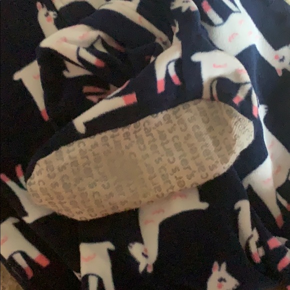 Carter’s Girls 3t Fleece Navy Llama Footie Pajamas - Picture 4 of 6